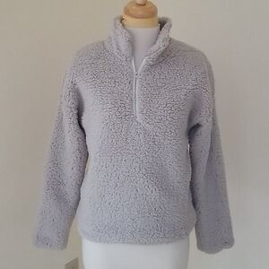 New! Coeur De Vague small grey front zip Sherpa